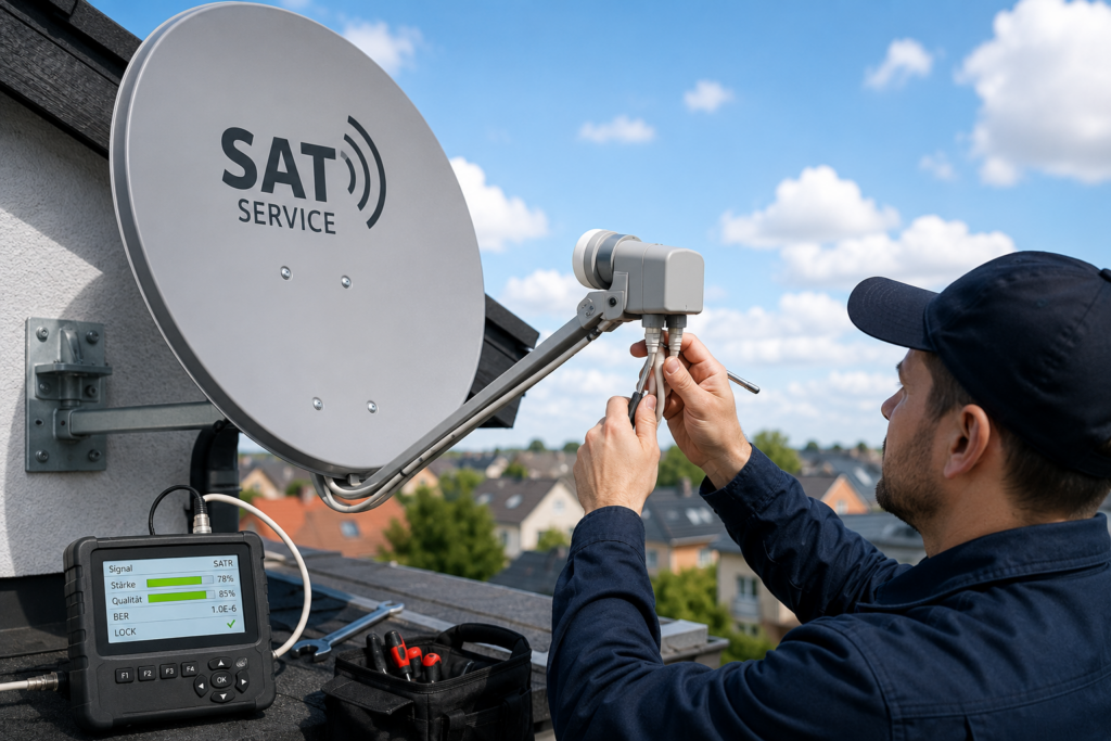 Montage und Ausrichten von Satellitenschüsseln